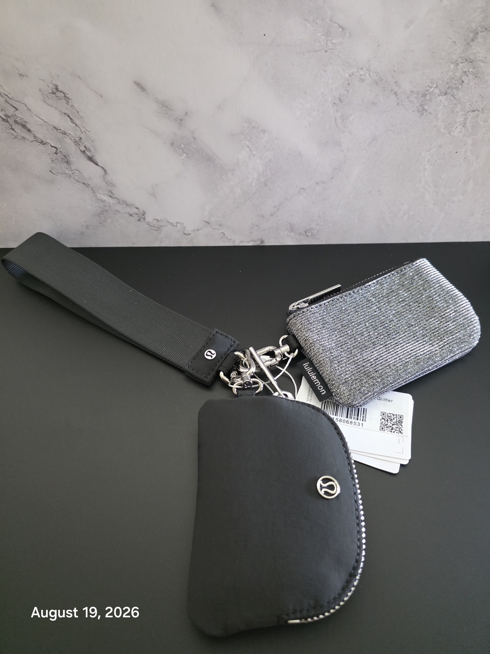 Dual Pouch Wristlet Glitter